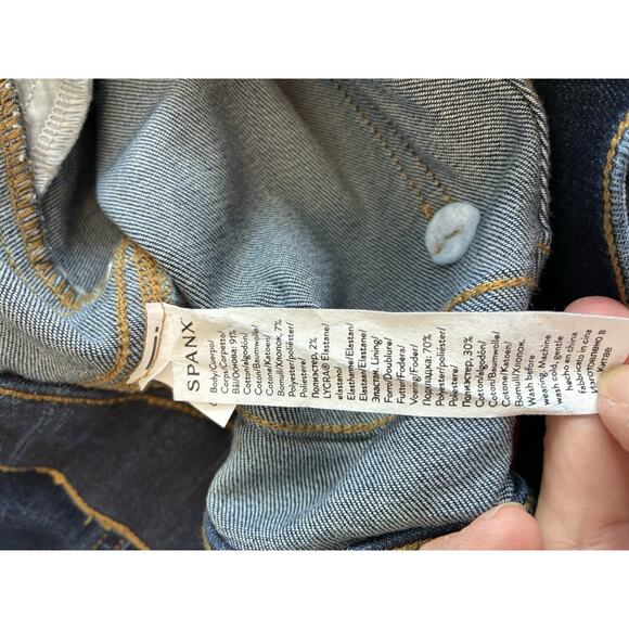 NEW SPANX Flare Dark Wash Denim Jeans In Midnight Shade Small - Picture 5 of 6